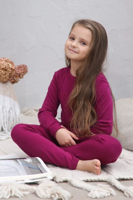 merino komplektukas su marškinėliais ir timpomis vaikams