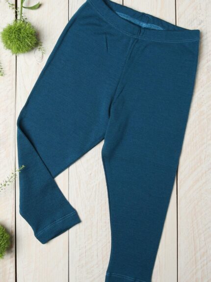 Merino vilnos apatinės kelnės – šiltos timpos vaikams mėlynos