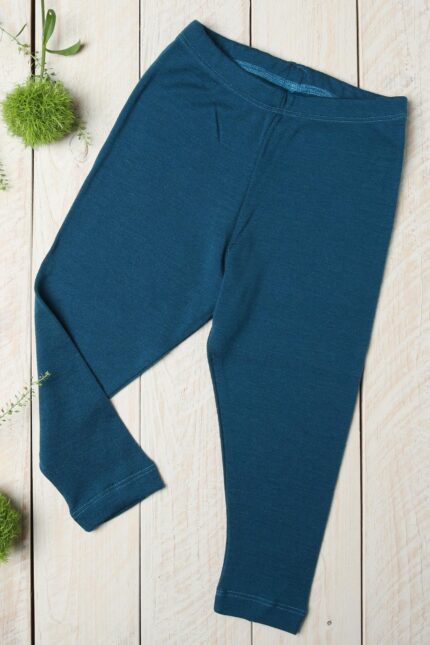 Merino vilnos apatinės kelnės – šiltos timpos vaikams mėlynos