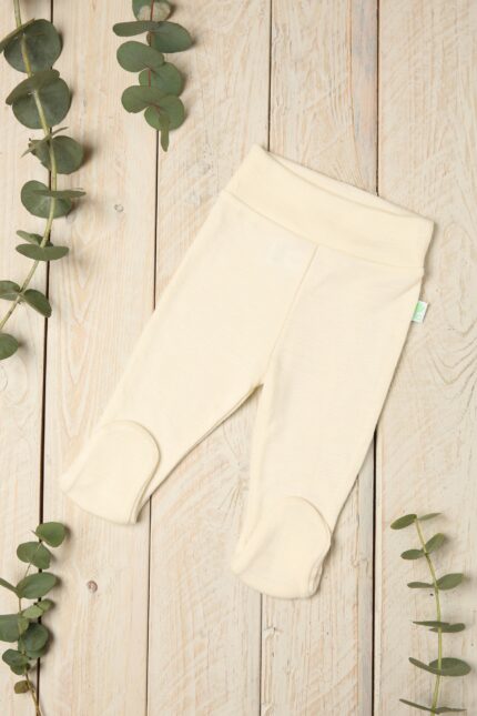 Kūdikiams kelnės iš merino vilnos baltos