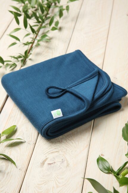 Mėlynas merino pledukas kūdikiui