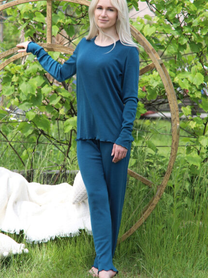 šilti miego rūbai jūros spalvos