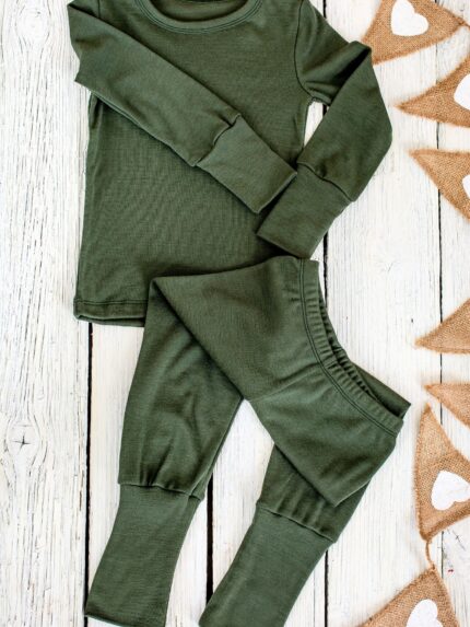 Merino vilnos pižama vaikams, dviejų dalių komplektas