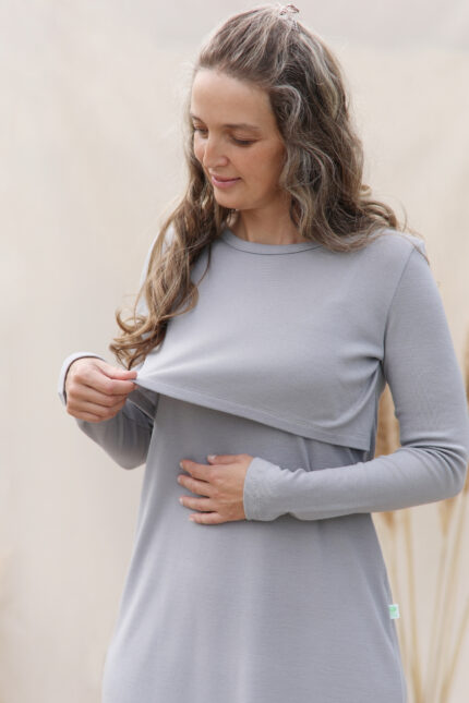 žindymo rūbai pilki iš merino vilnos