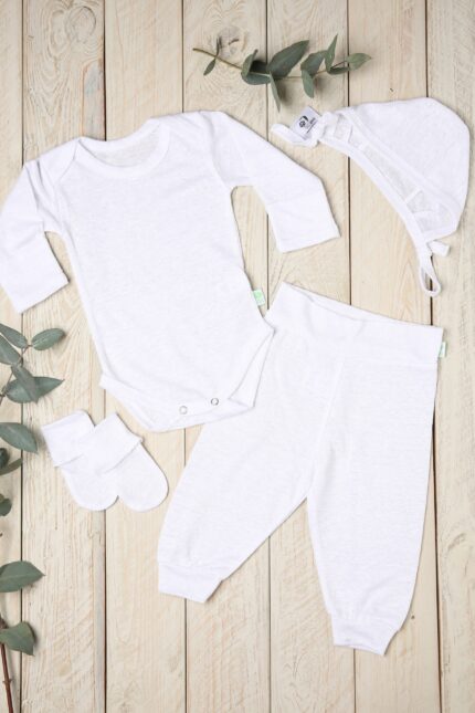 Komplektukas kūdikiui iš 100% lino