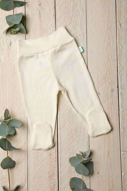 Kūdikių kelnytės su pėdutėmis su šilku