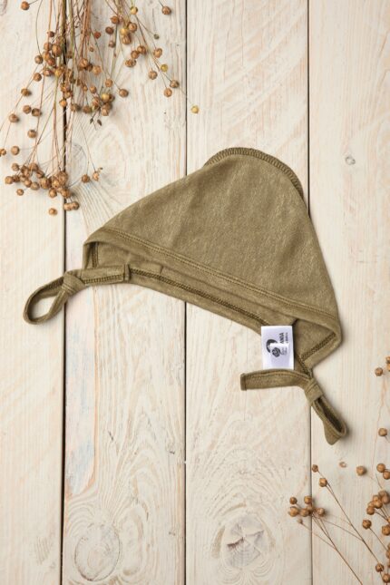 lino kepurė naujagimiui