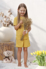 lininė pižama su šortukais vaikams