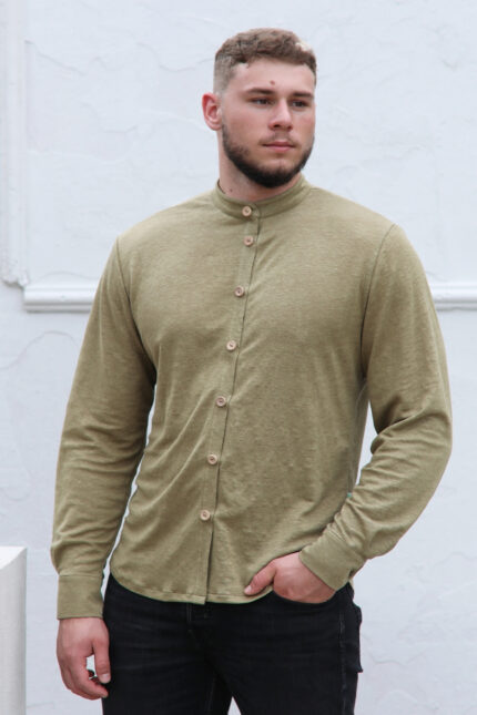 lininiai marškiniai vyrams