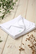 Baltas Lininis pledas iš 100% lino, apklotėlis 80x70 cm