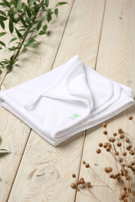 Baltas Lininis pledas iš 100% lino, apklotėlis 80x70 cm