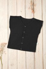 Merino vilnos liemenė kūdikiui juoda