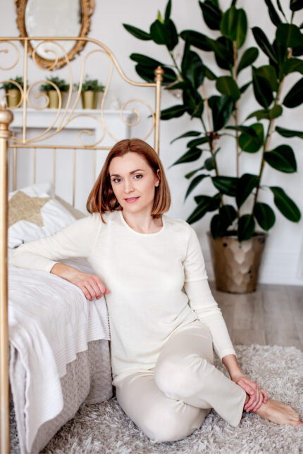 naktinės pižamos iš merino vilnos ir šilku