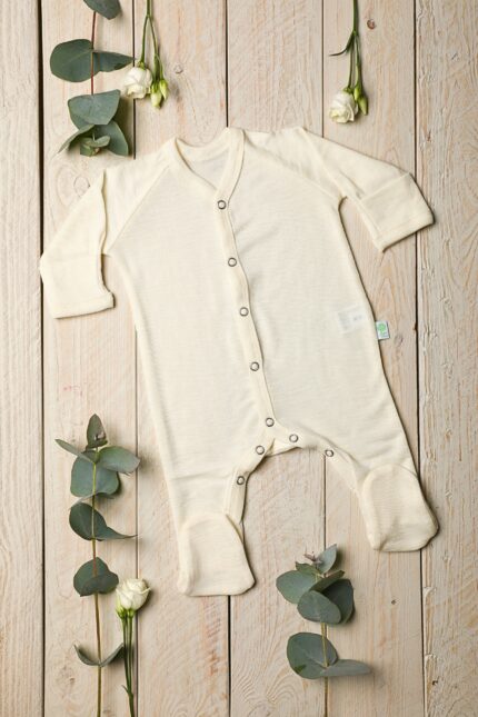 Šliaužtinukai kūdikiui iš merino su šilku